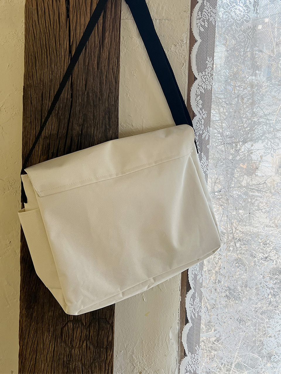 Canvas Classic Zipper Big Cross Messenger Eco Bag (2 colors)