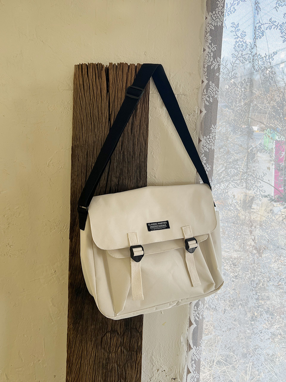 Canvas Classic Zipper Big Cross Messenger Eco Bag (2 colors)