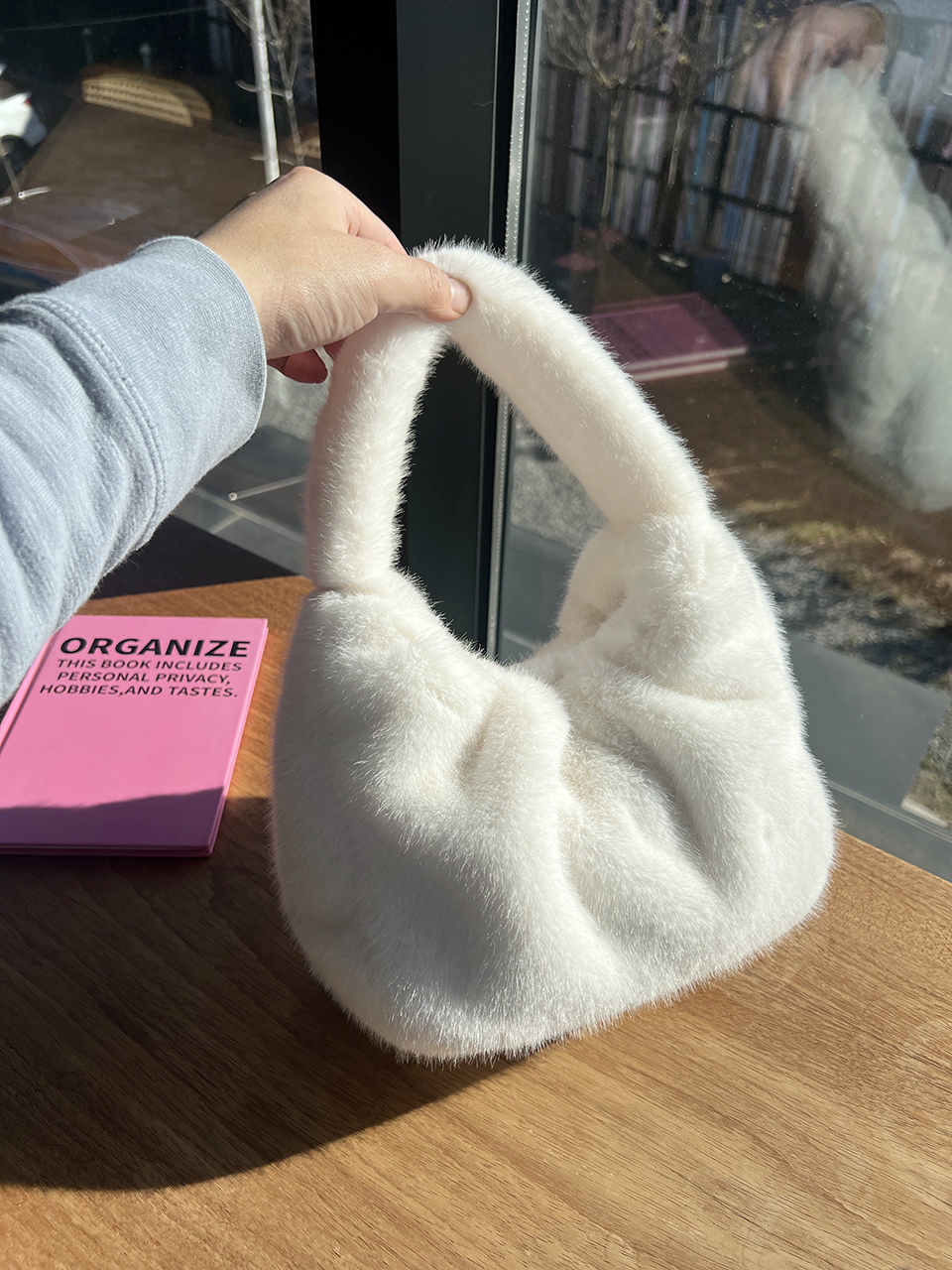 Eldon Shirred Fur Tote Bag