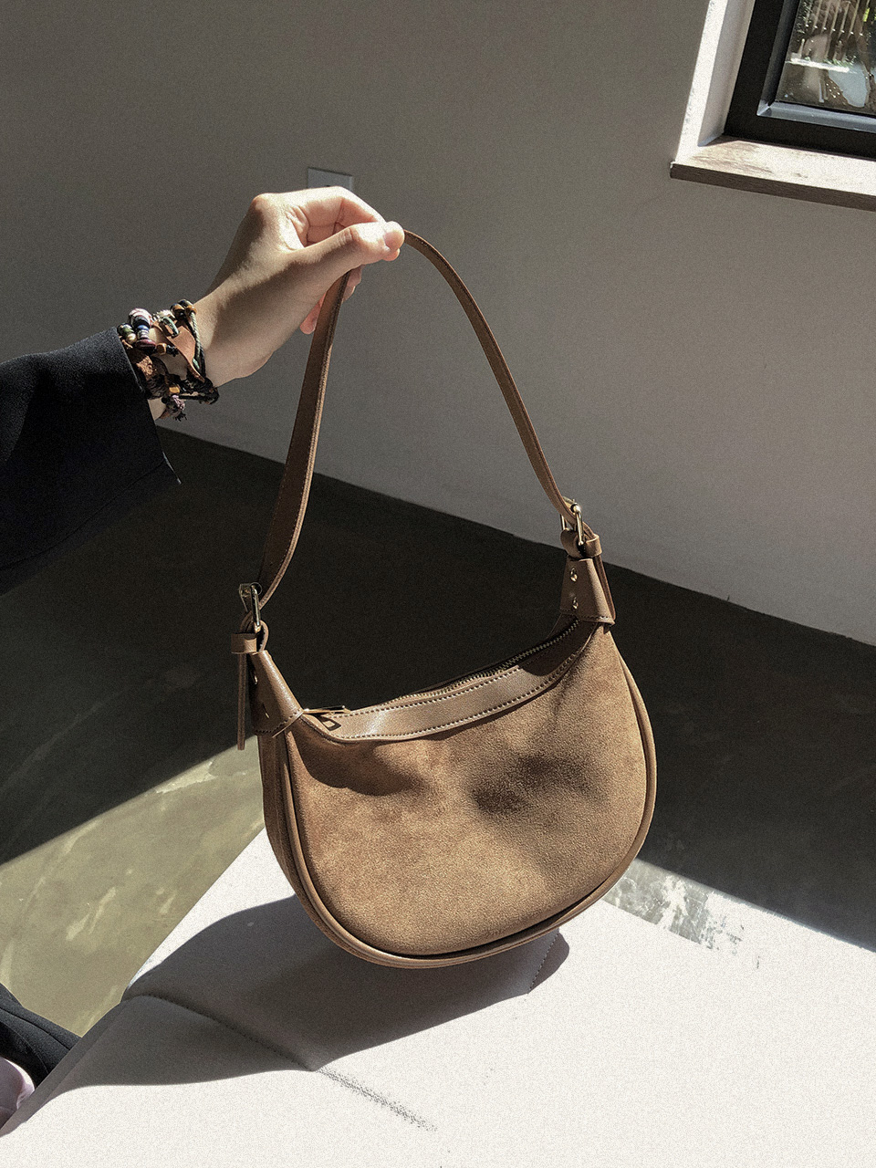 Suede mini shoulder bag