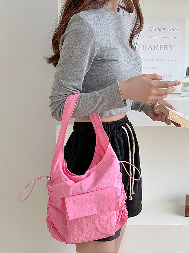 Catherine Pocket Shirring Side String Shoulder Bag