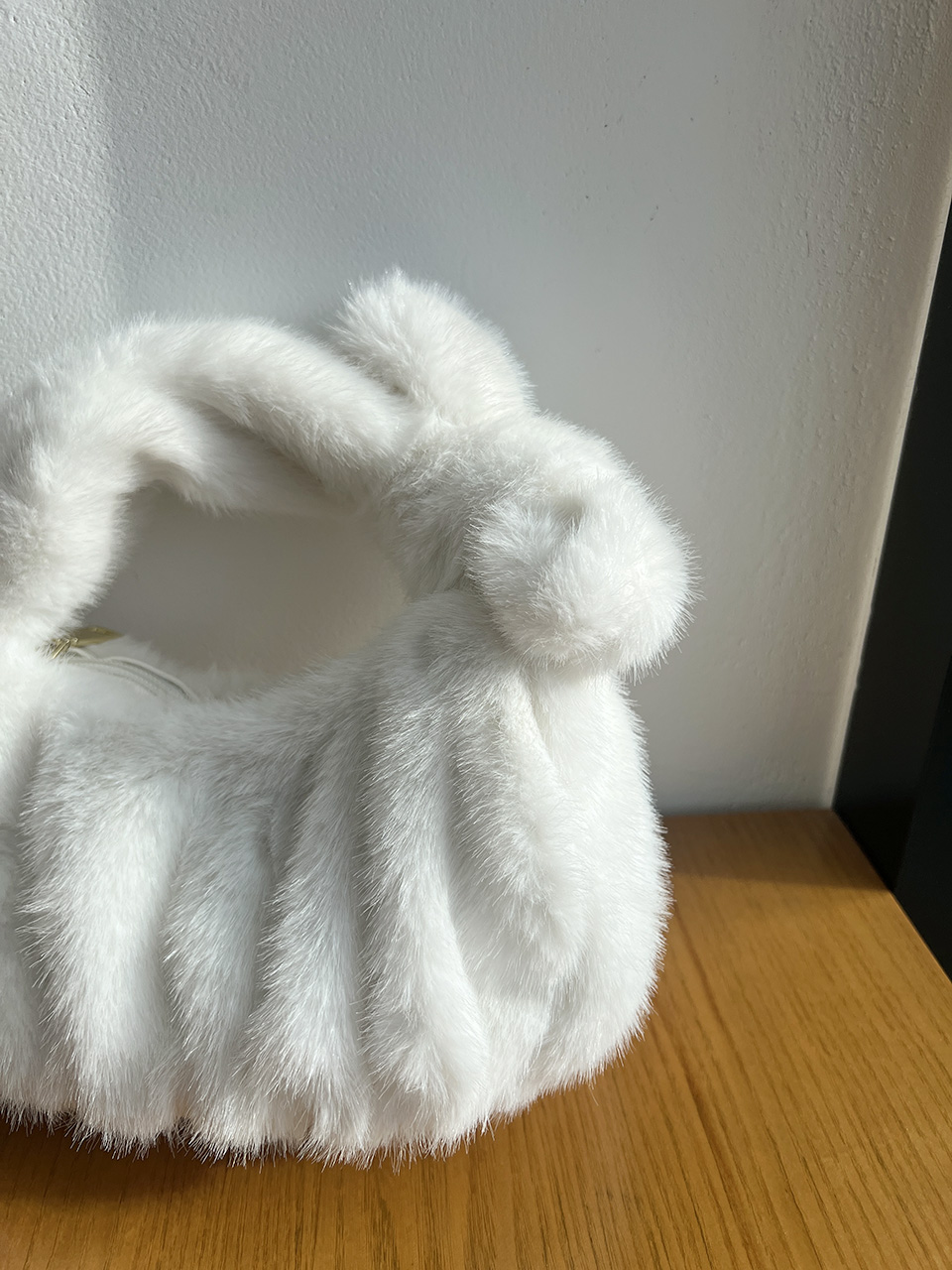 Suwanee Ribbon Fur Shirring Mini Tote Bag