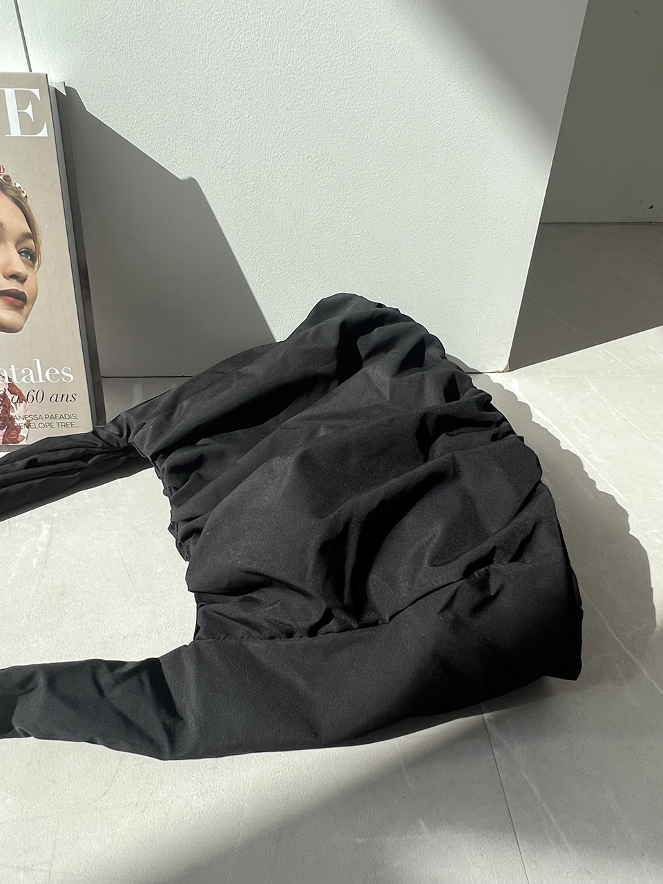 Shirring Daily Nylon Shoulder Bag