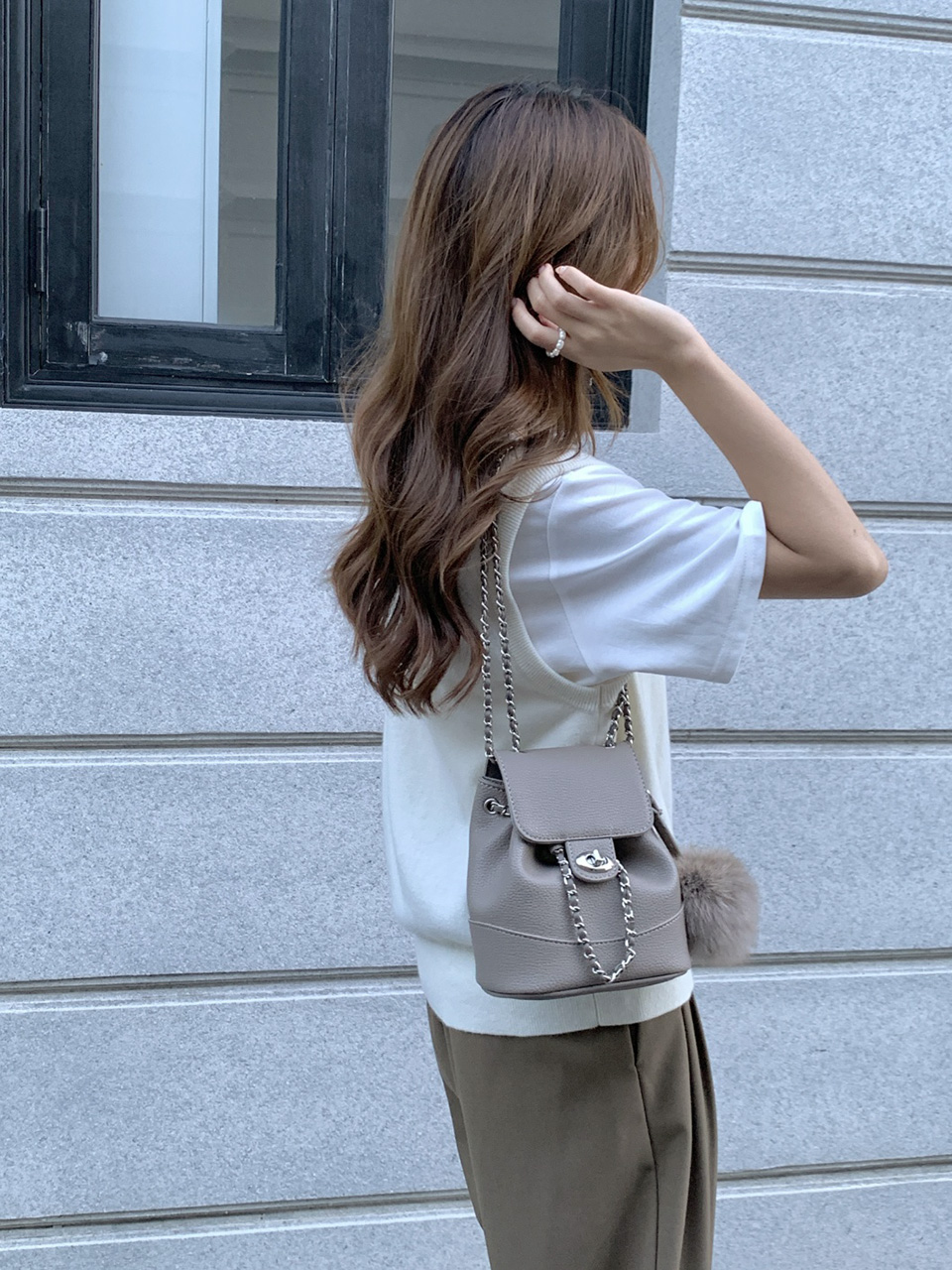[Fur Keychain Included] Boel Mini Chain Shoulder Bag