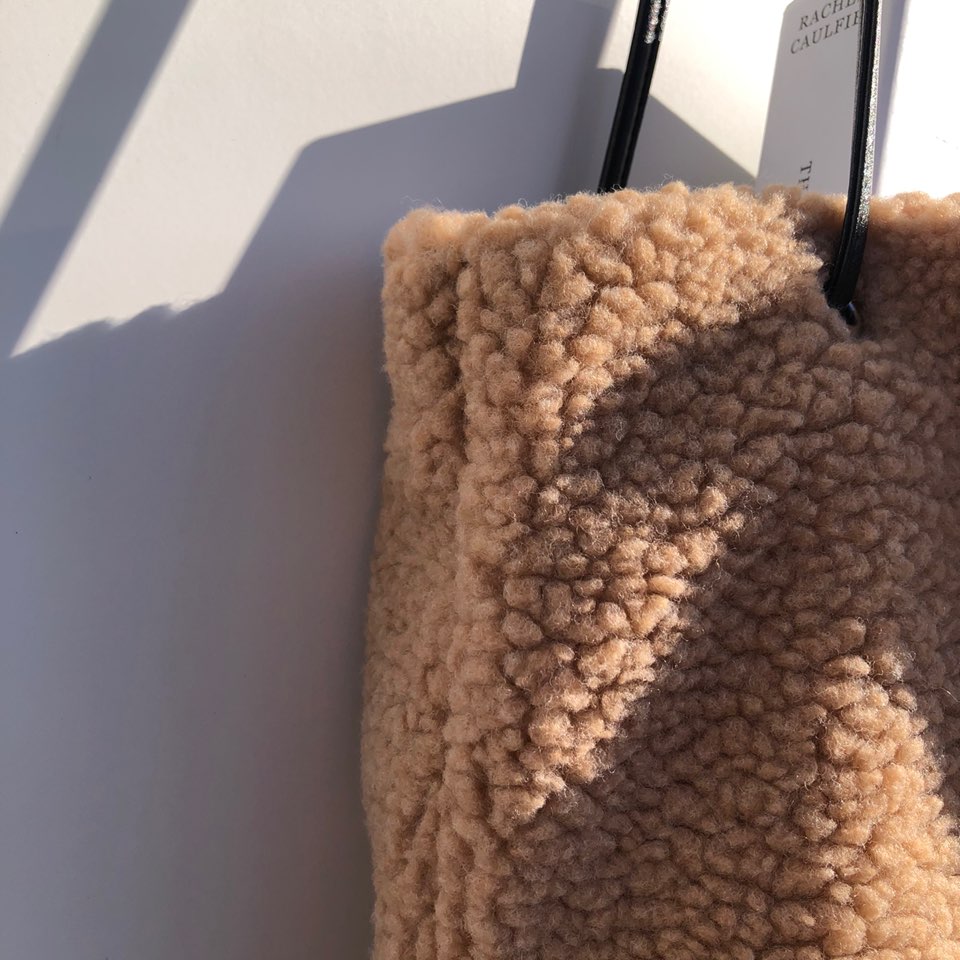 Fleece Leather Drawstring Boa Eco Bag