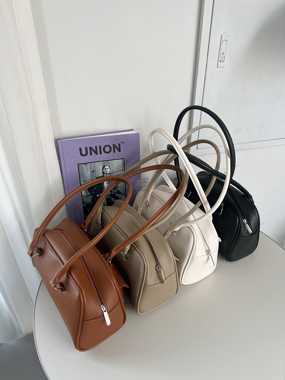 2-Pocket Mini Bucket Shoulder Bag (4 colors)