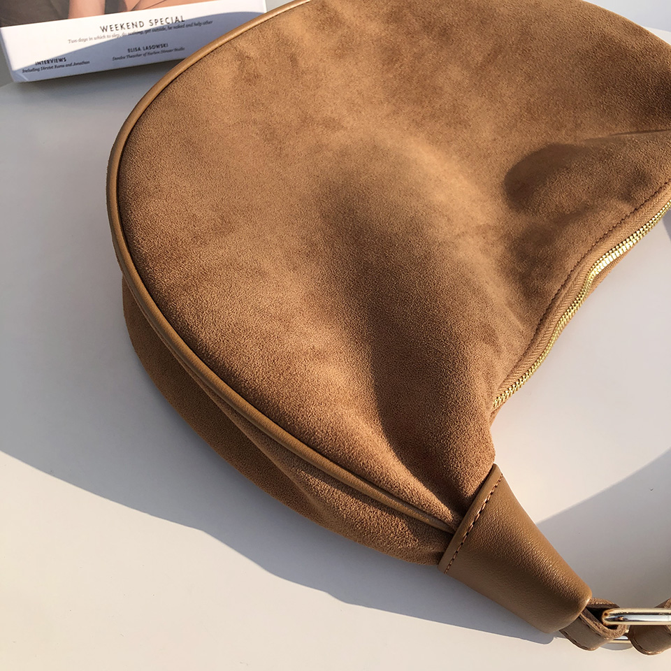 Suede shoulder bag