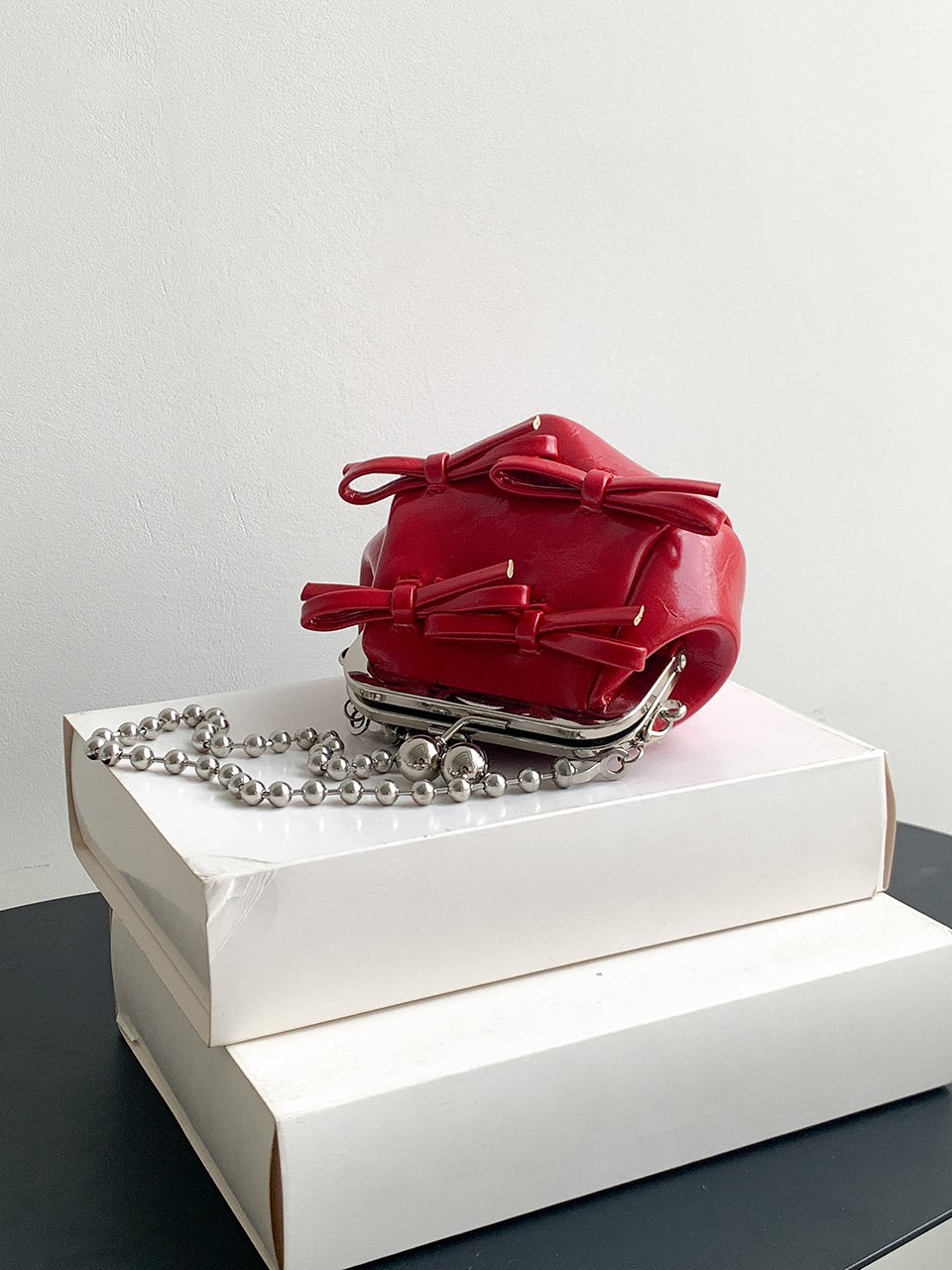 Ribbon 2-Way Chain Mini Crossbody Bag (2 Strap Types)