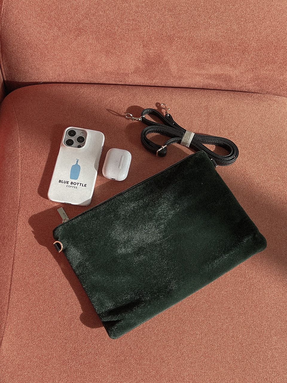 Suede fur pouch