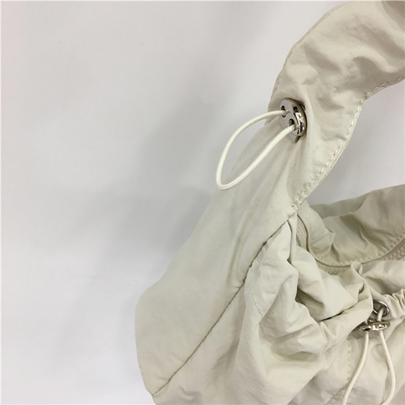 Shirring nylon pocket string shoulder bag (3 colors)