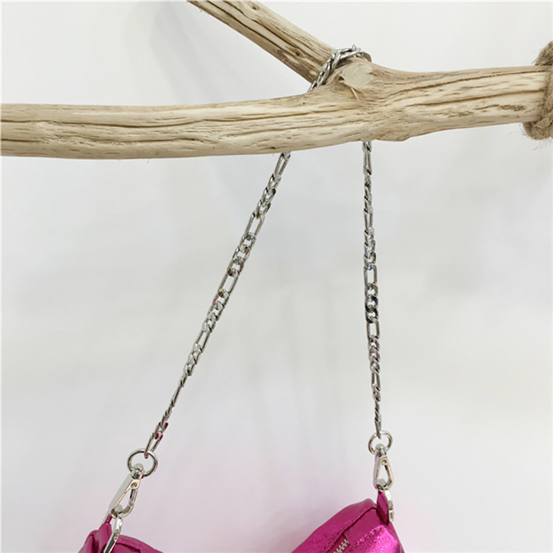 Monroe Cross Shirring Silver Mini Chain Bag