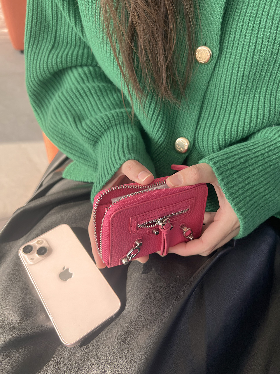 Zip-up coin case wallet