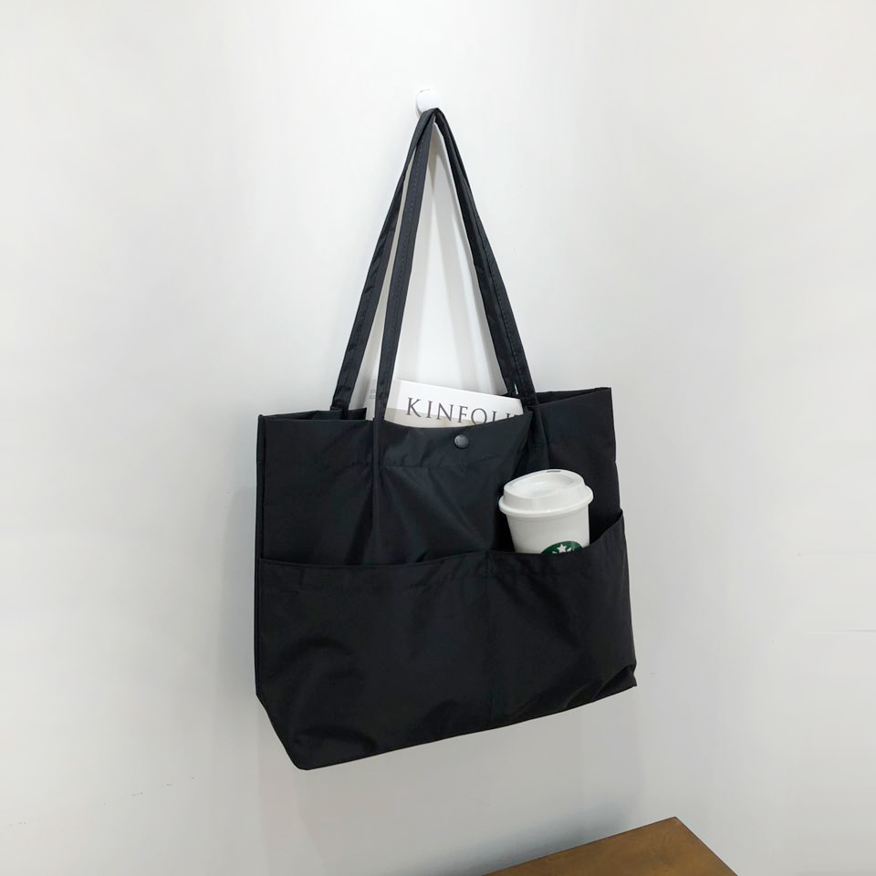 [Waterproof] Twill Two-Pocket Shopper Bag