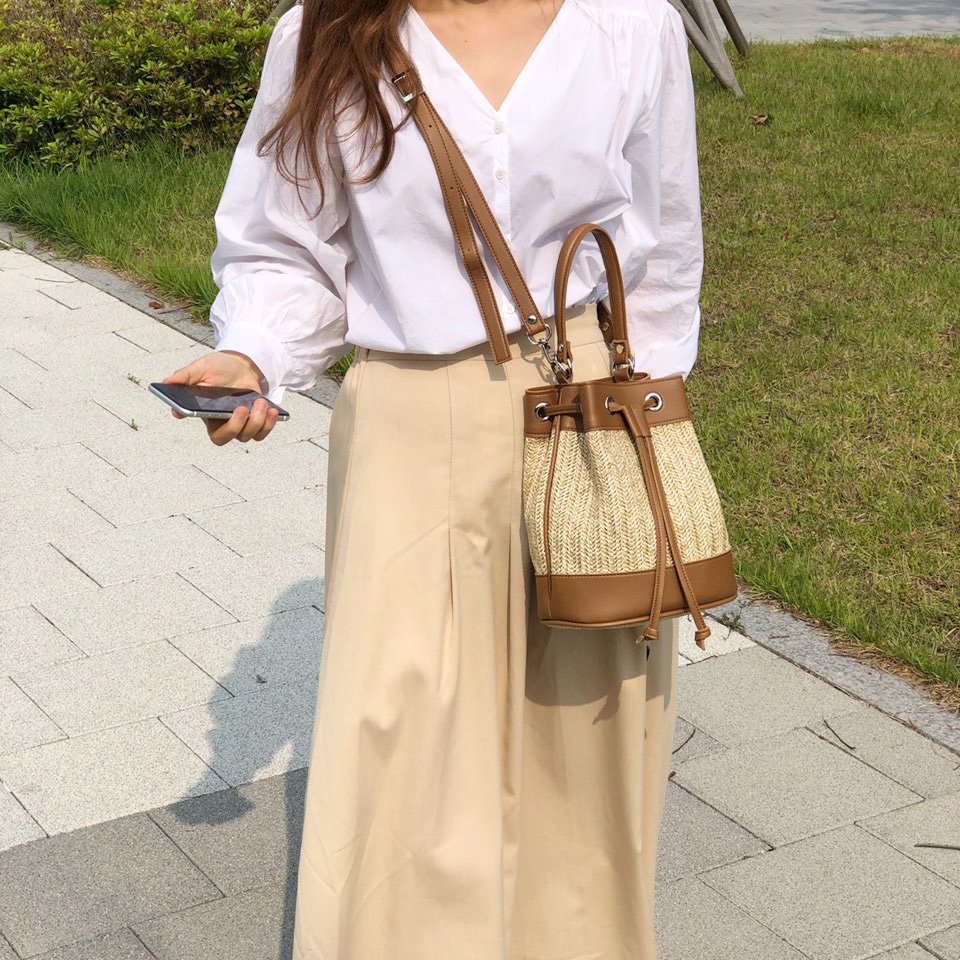 Rattan Mini Bucket Bag / Cross Bucket Bag (3 colors)