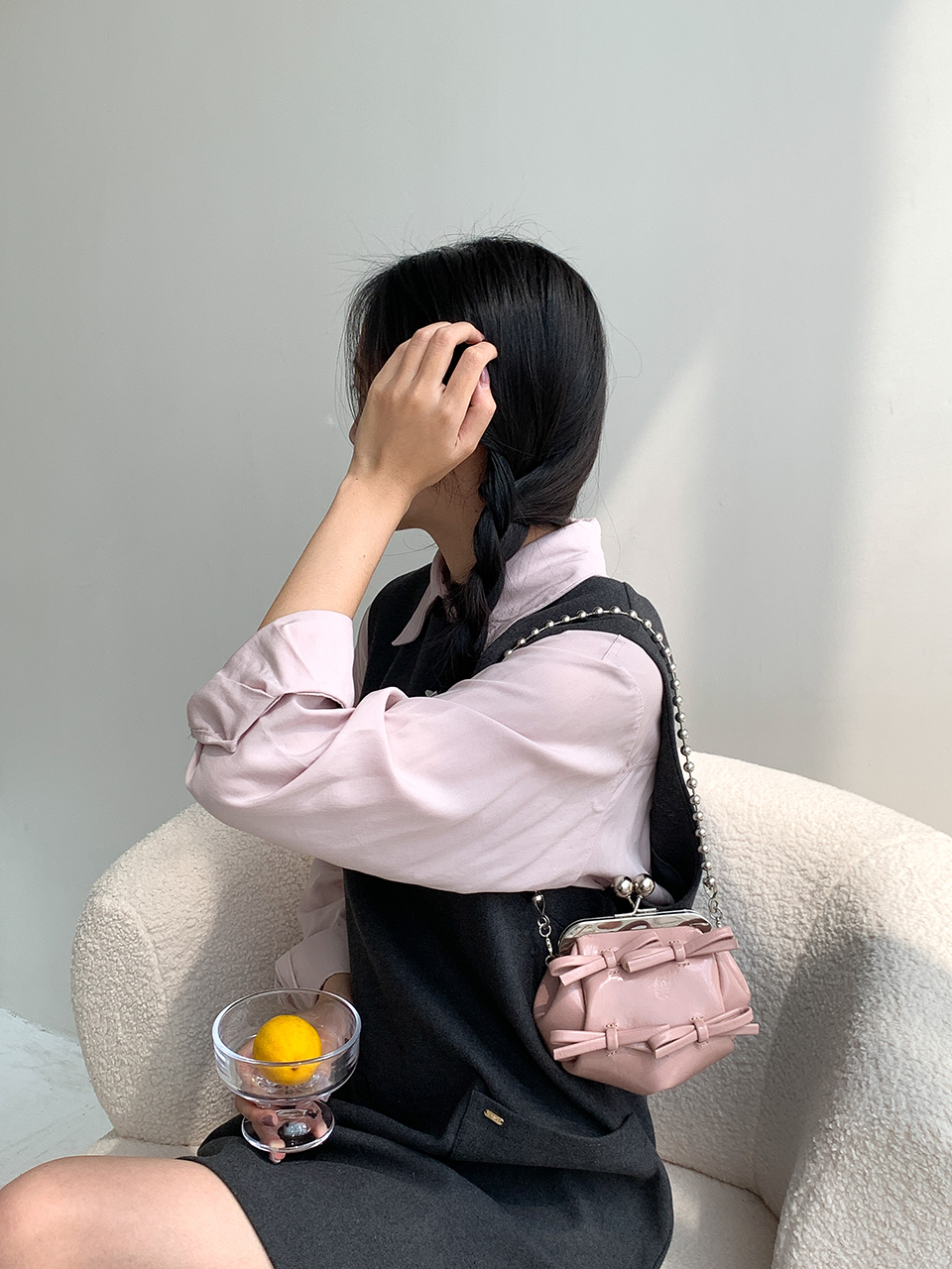Ribbon 2-Way Chain Mini Crossbody Bag (2 Strap Types)