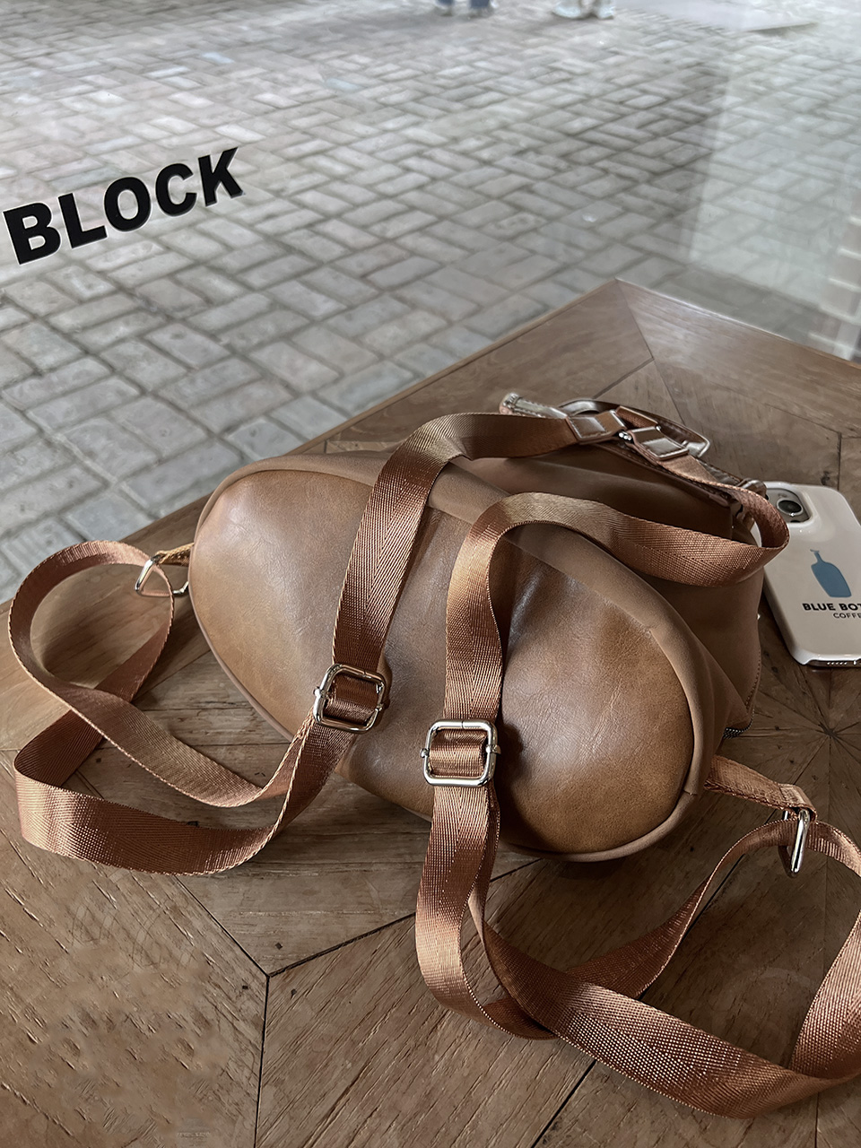 Suede Sheepskin Leather Mini Bucket Bag/Backpack