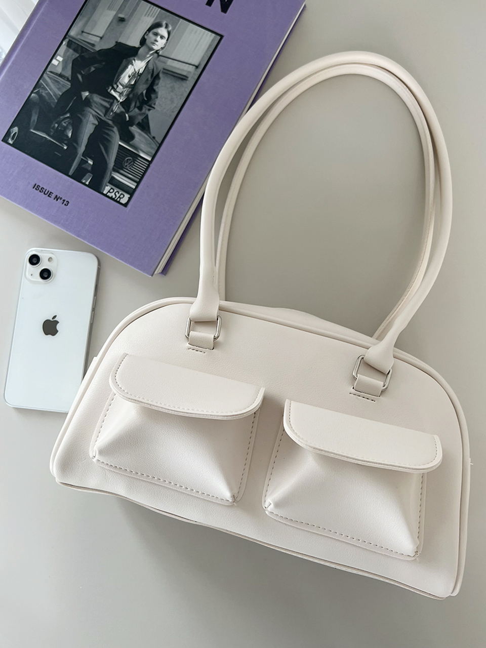 2-Pocket Mini Bucket Shoulder Bag (4 colors)