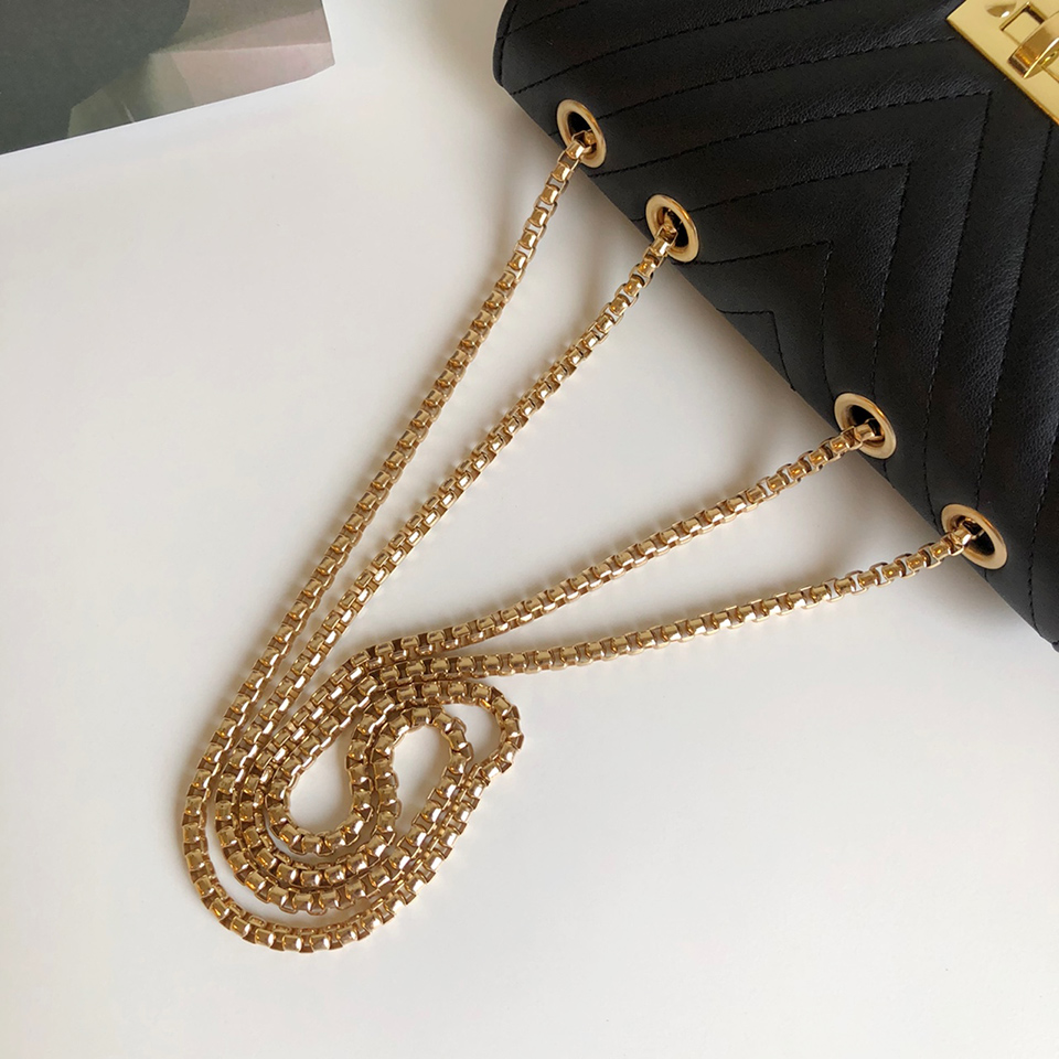 V-Quilted Mini Square Chain Bag