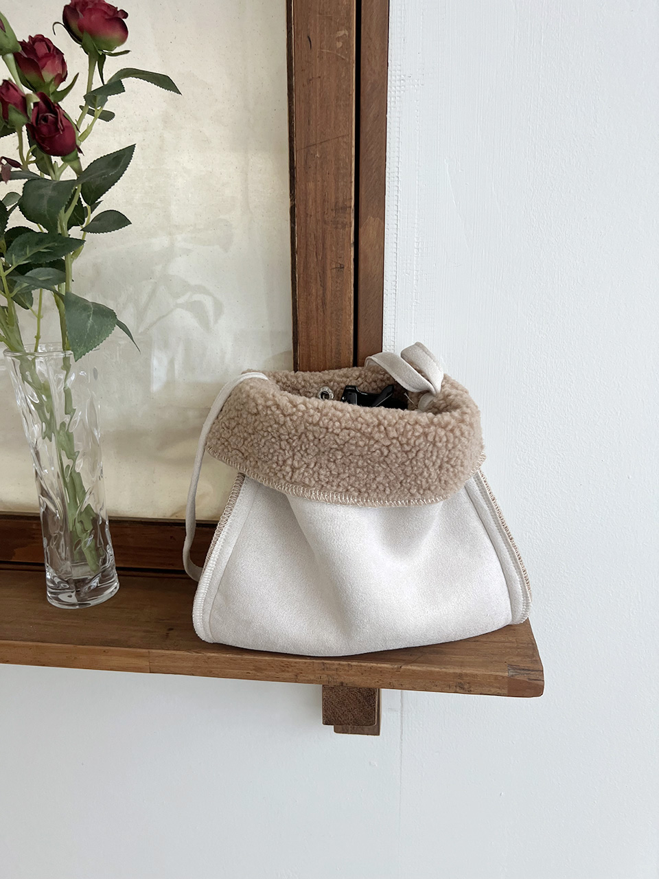 Fluffy fur suede mini bag