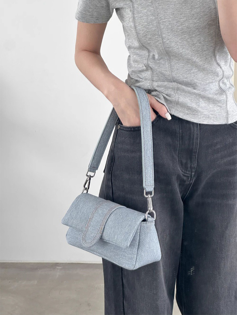 Denim Leather Mini Tote Bag (3 colors)