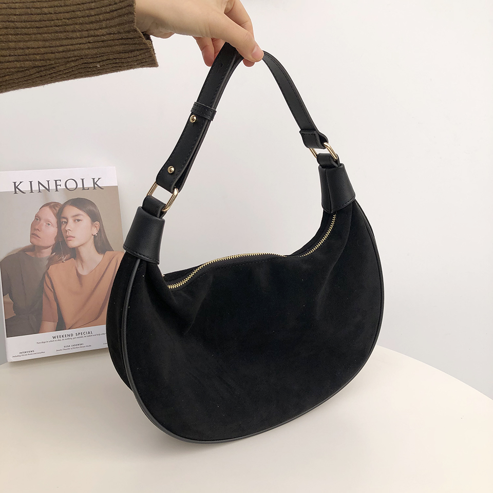 Suede shoulder bag