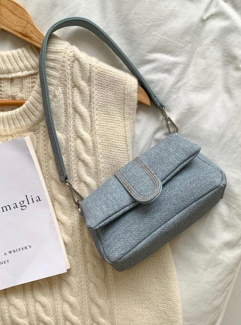 Denim Leather Mini Tote Bag (3 colors)