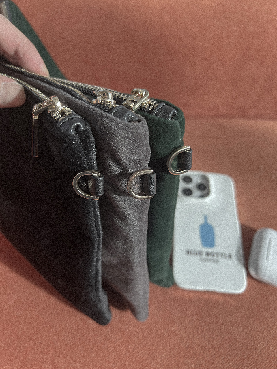 Suede fur pouch
