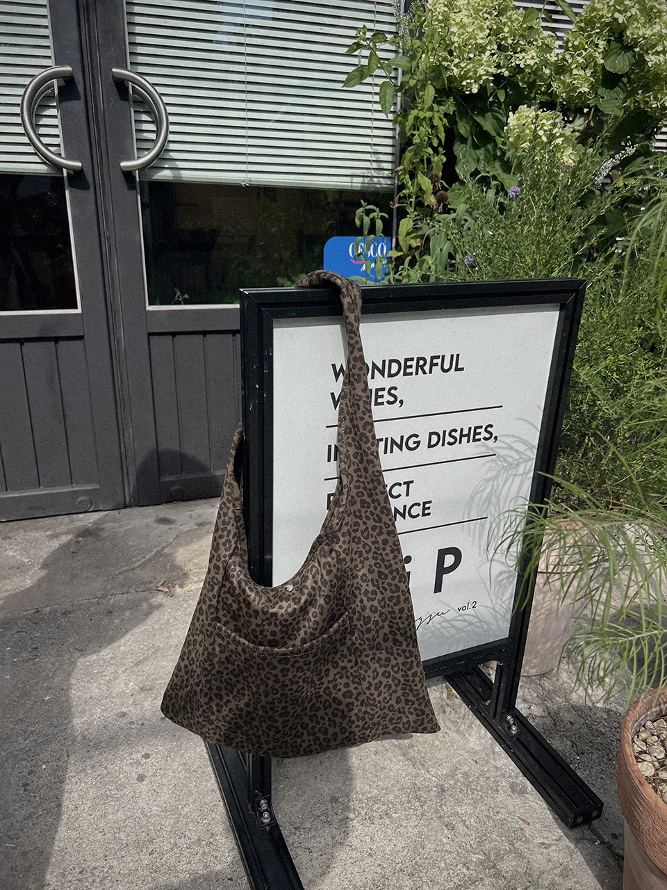 Leopard print suede eco bag/tote bag