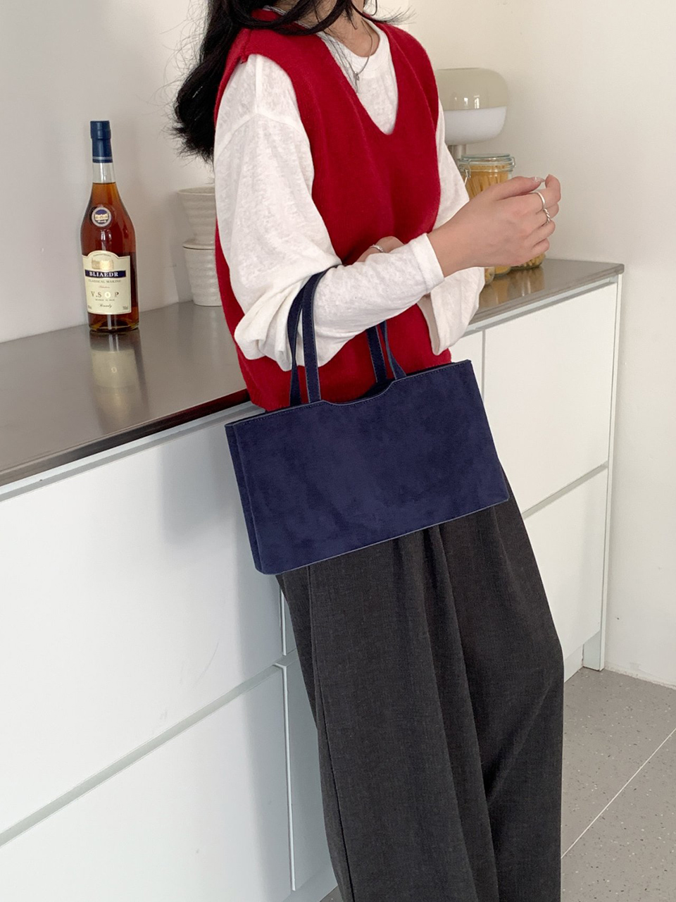Suede Square Tote Bag