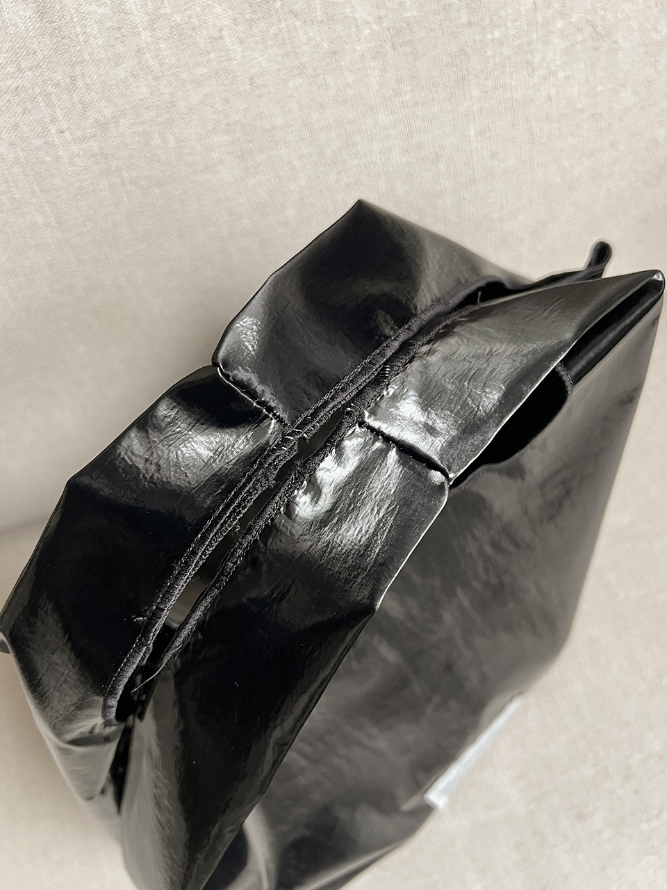 Glossy nylon mini tote bag