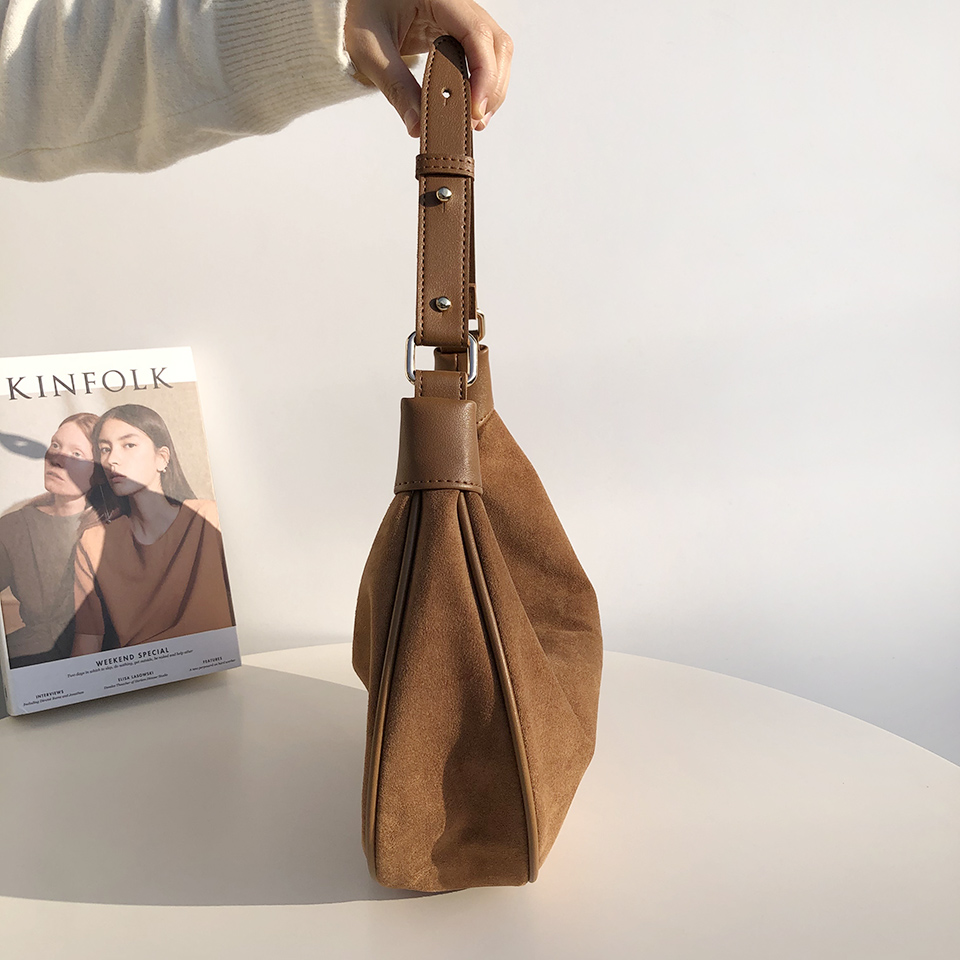 Suede shoulder bag