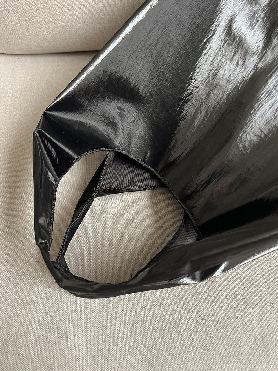 Glossy nylon mini tote bag