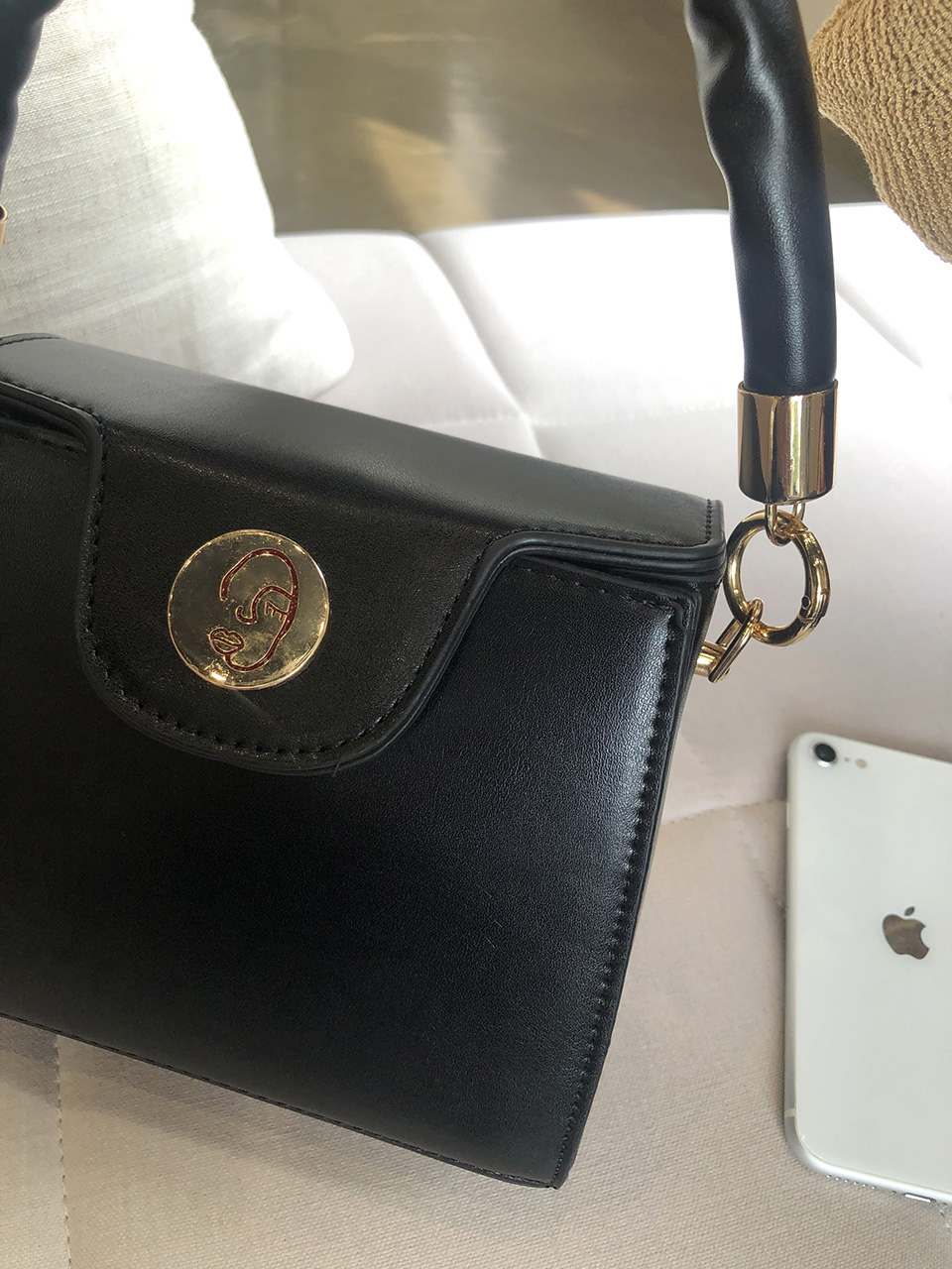 Face Shirring Mini Square Chain Crossbody Bag