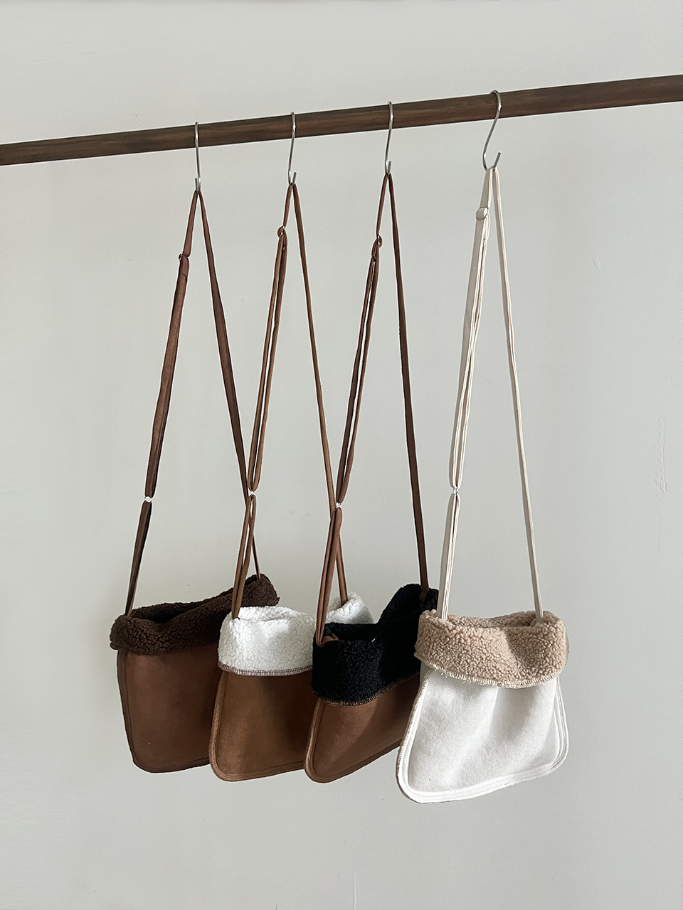 Fluffy fur suede mini bag