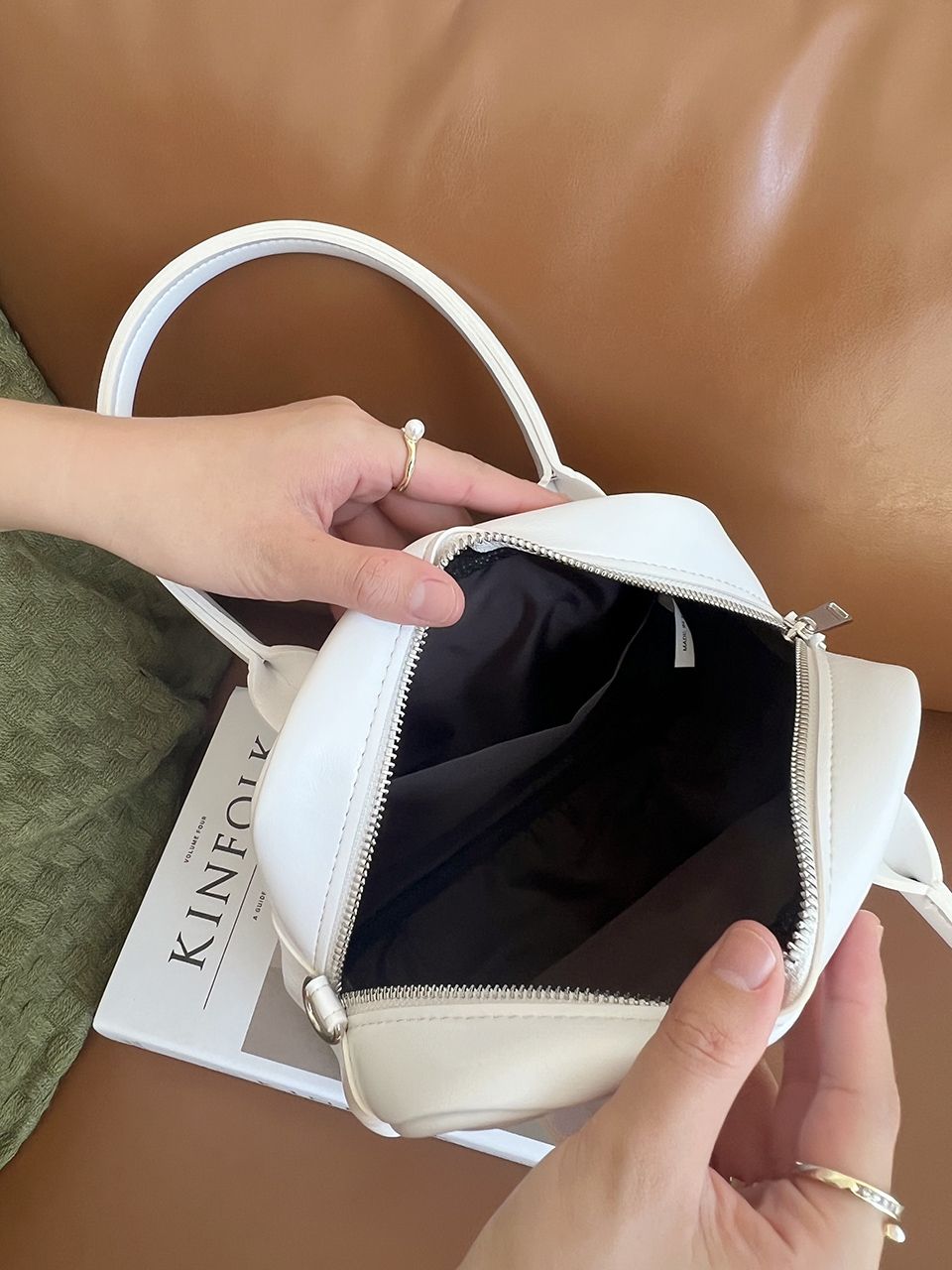 Tammy Square Silver 2-Way Tote Bag