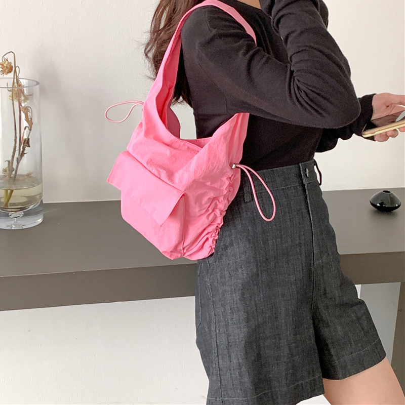 Catherine Pocket Shirring Side String Shoulder Bag