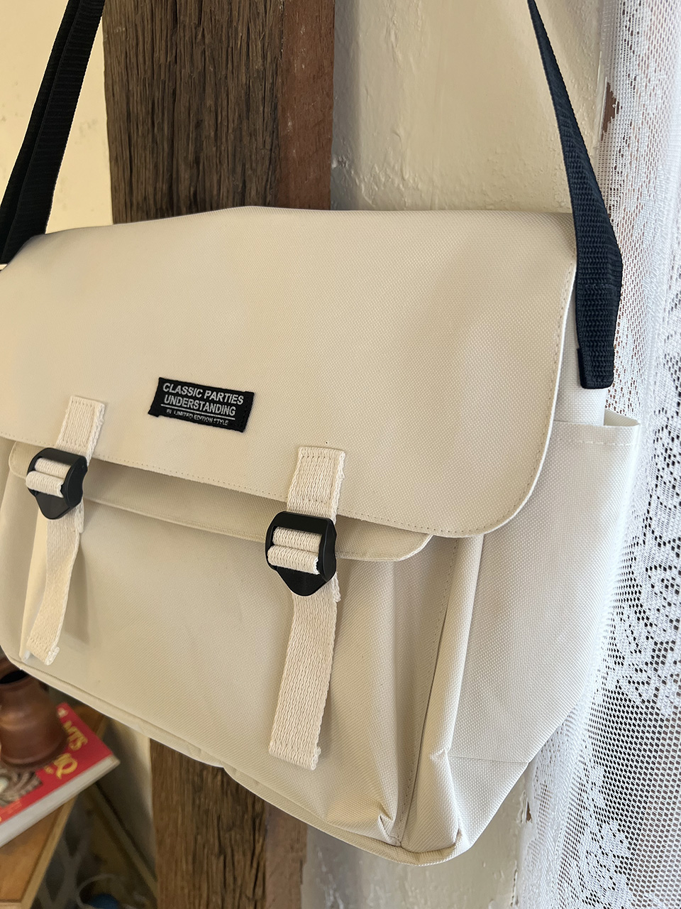 Canvas Classic Zipper Big Cross Messenger Eco Bag (2 colors)