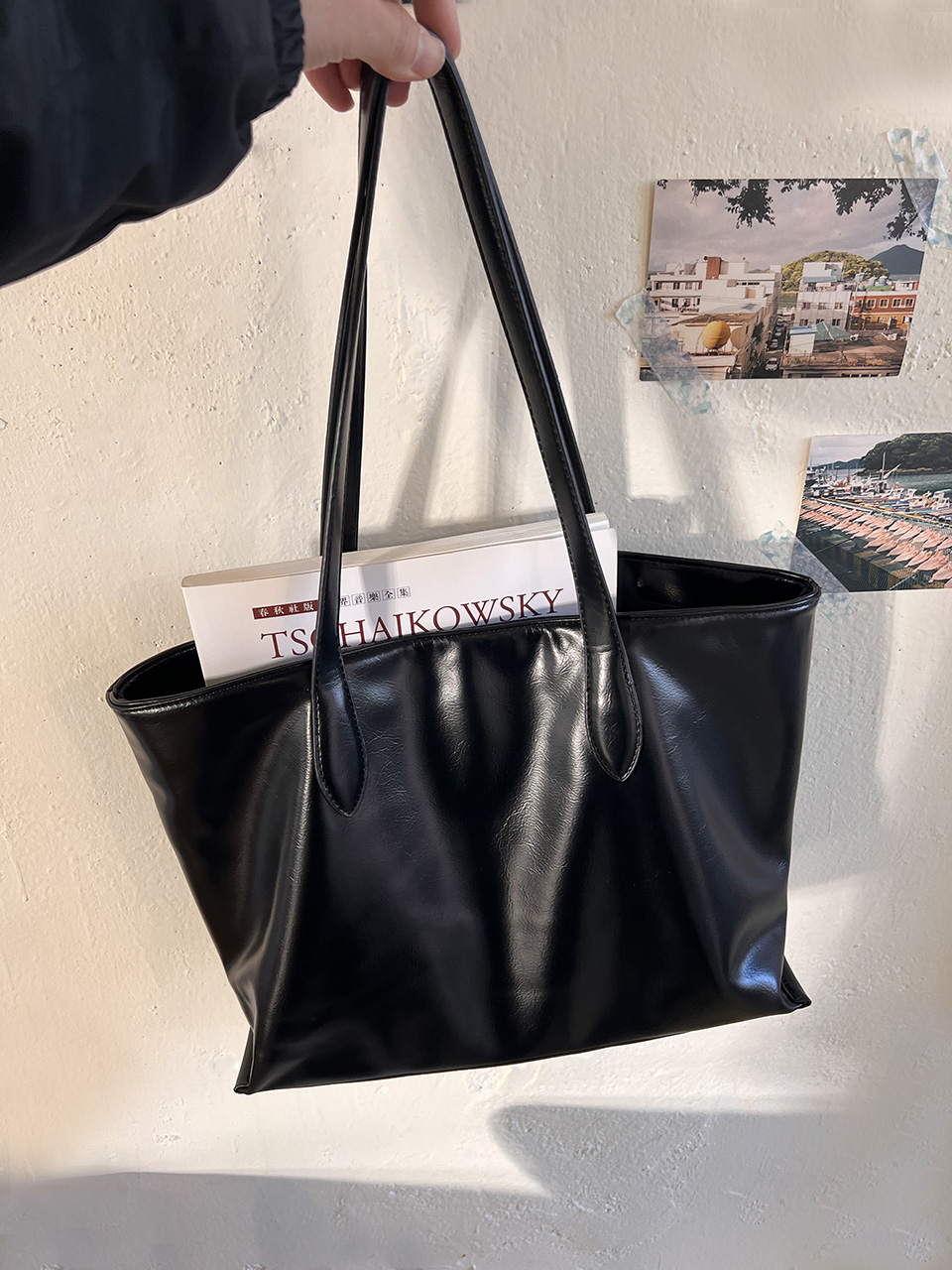 Glossy Square Big Shopper Bag (2 colors)