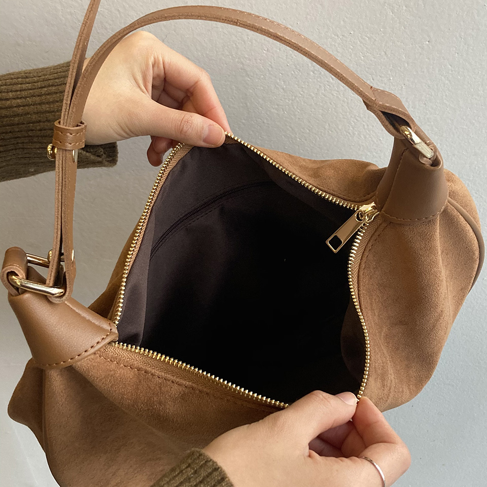 Suede shoulder bag