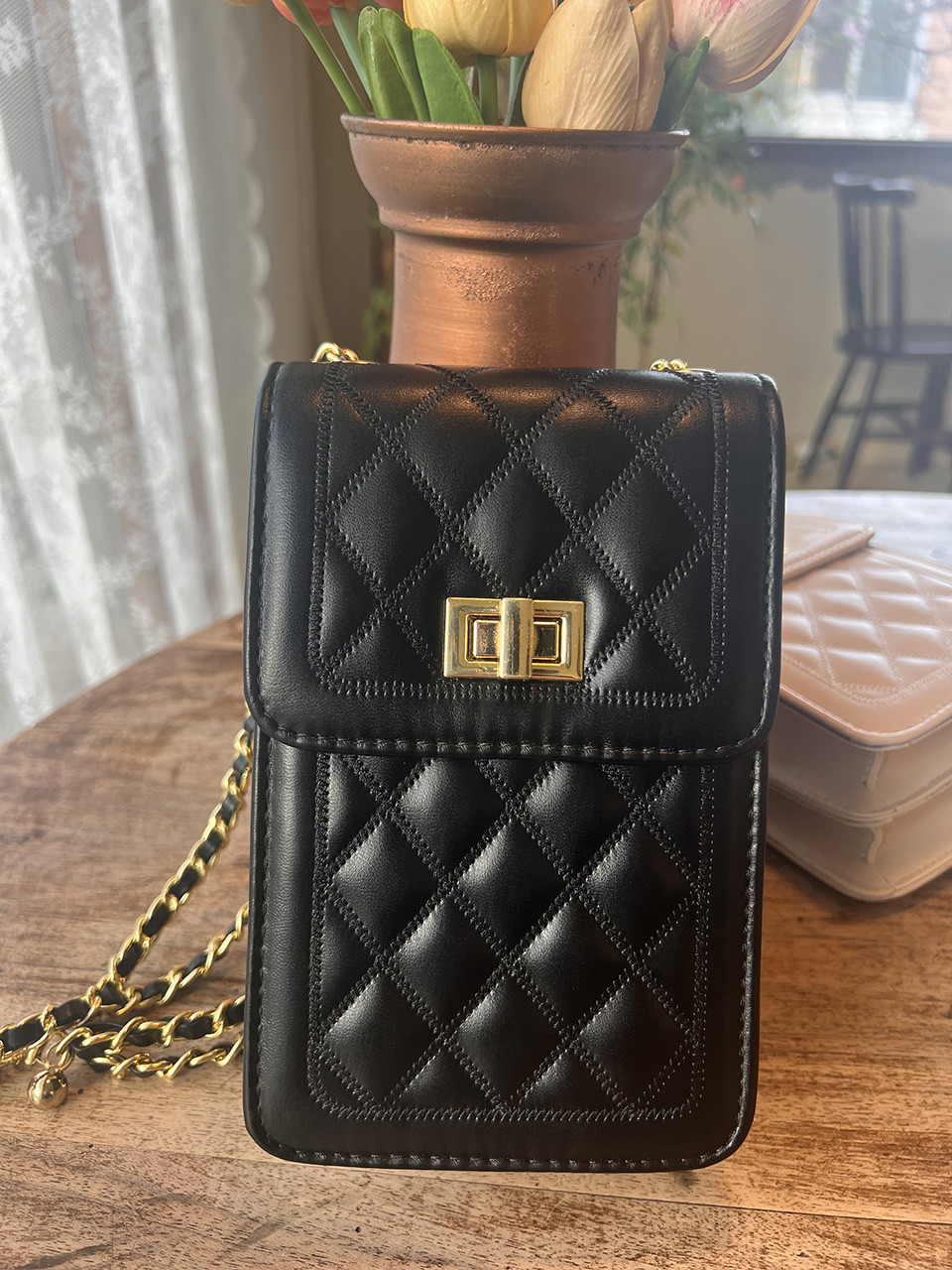 Lotia Quilted Square Chain Mini Shoulder Bag (2 colors)