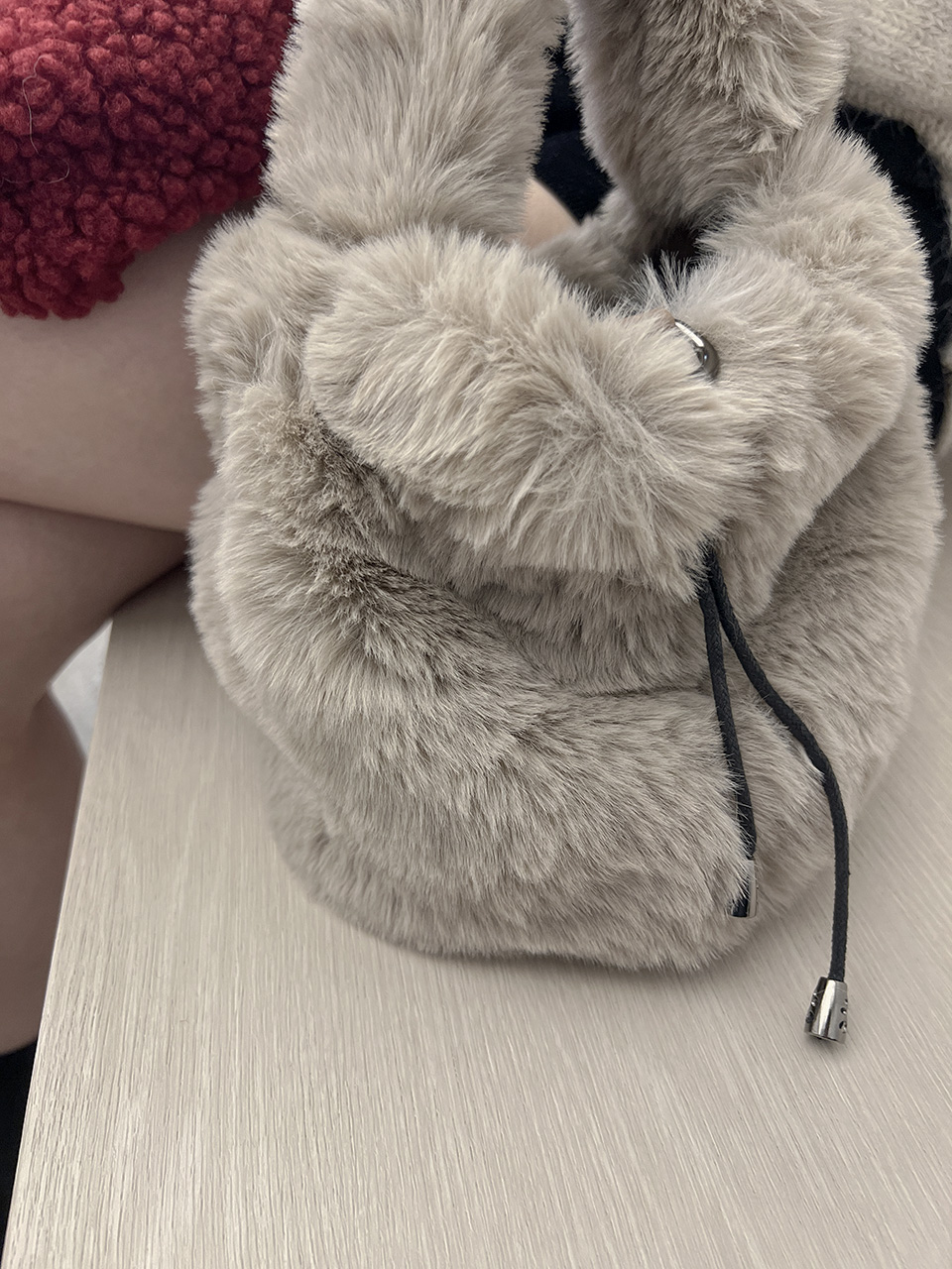 Eco-fur mini bucket bag/tote bag