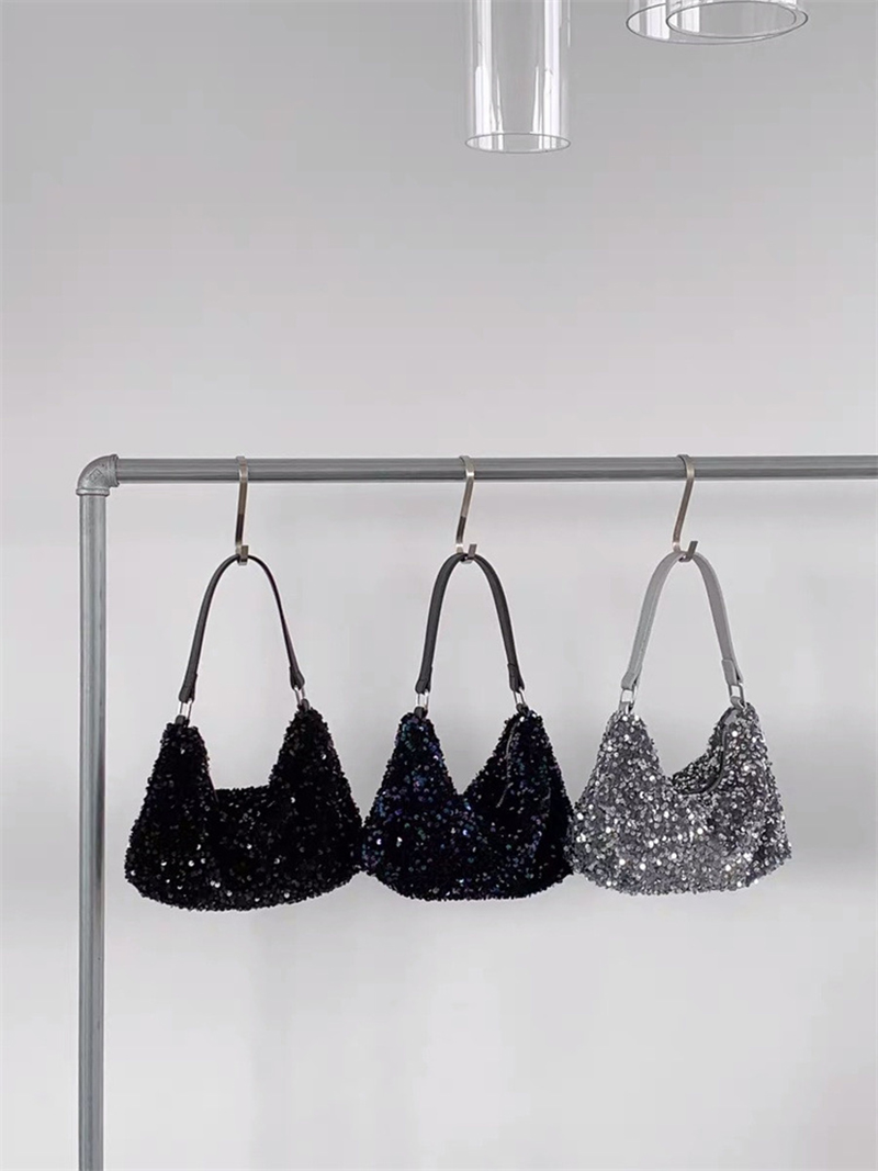Sequin Zipper Mini Shoulder Bag (3 colors)