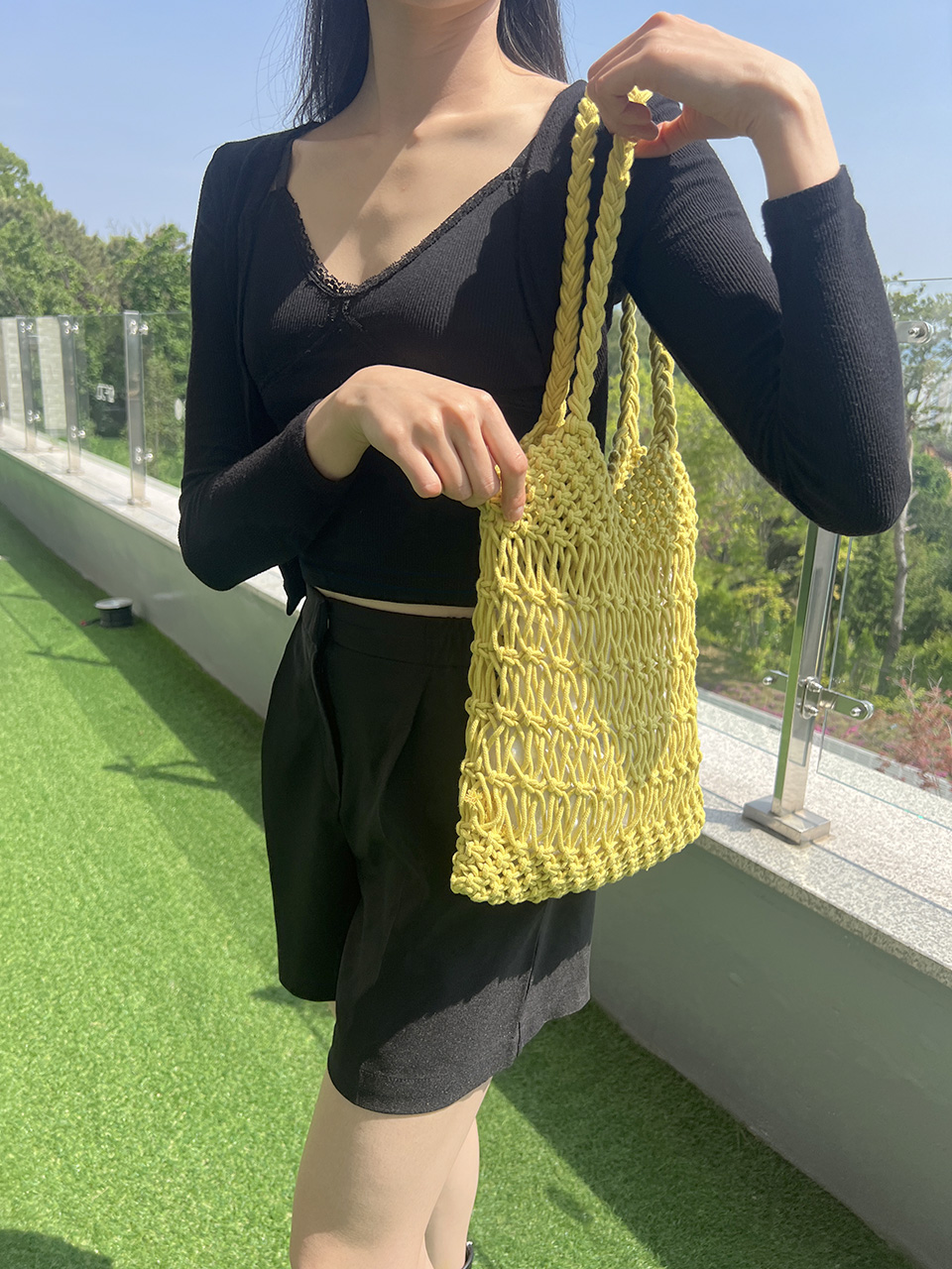 Knitted mesh shoulder bag (5 colors)