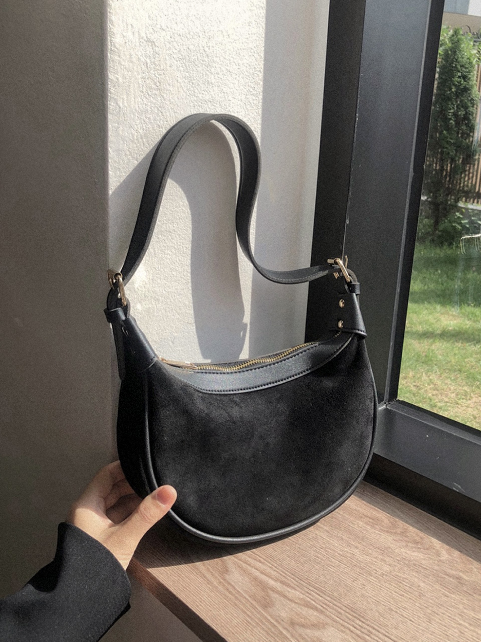 Suede mini shoulder bag