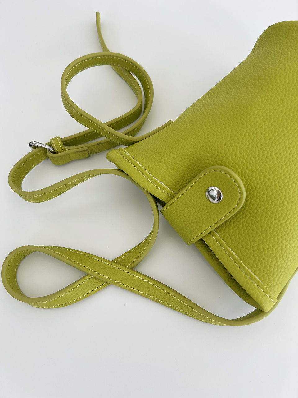 Button-belted mini cross-shoulder bag