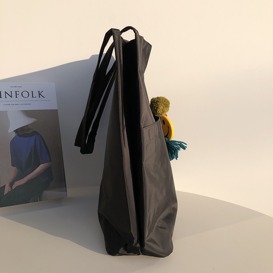 Button 2-pocket plain eco bag