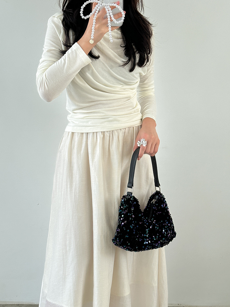 Sequin Zipper Mini Shoulder Bag (3 colors)
