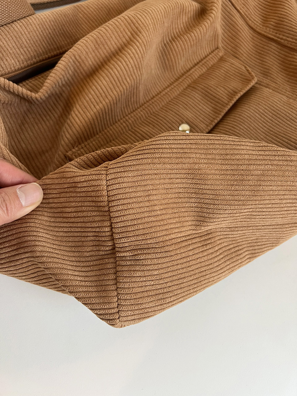 Corduroy Pocket Big Cross Eco Bag (6 colors)