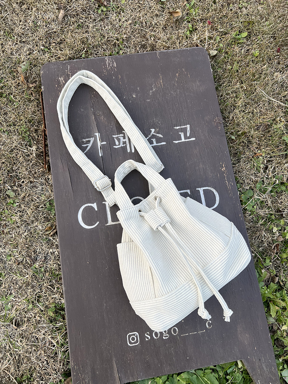 Corduroy Mini Bucket Bag, Bucket Cloth Eco Bag (6 colors)
