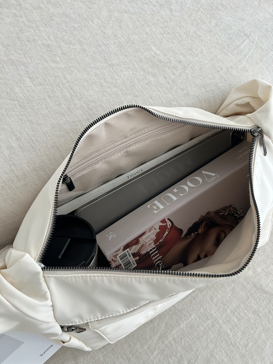 Apes Nylon Zipper Big Shoulder Bag